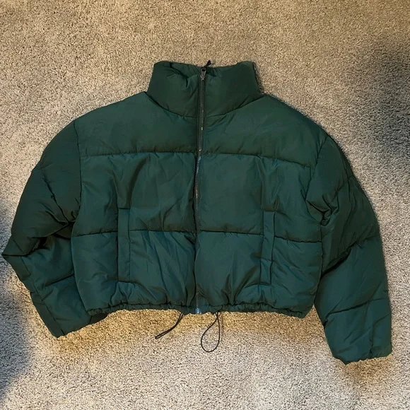 H&M Women's Green Puffer Jacket - Picture 1 of 2